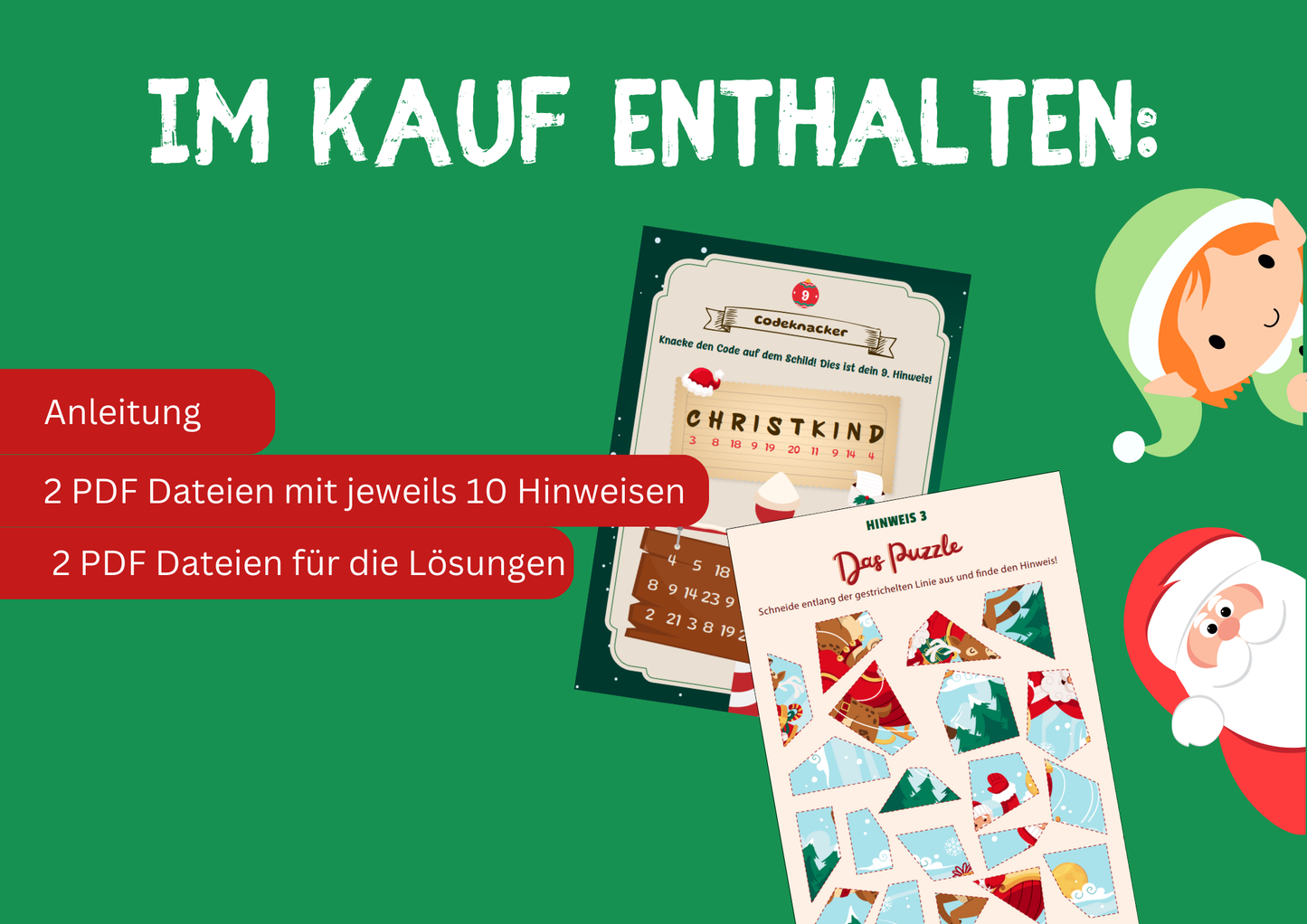 Weihnachten - Escape Room Spiel Bundle für Kinder