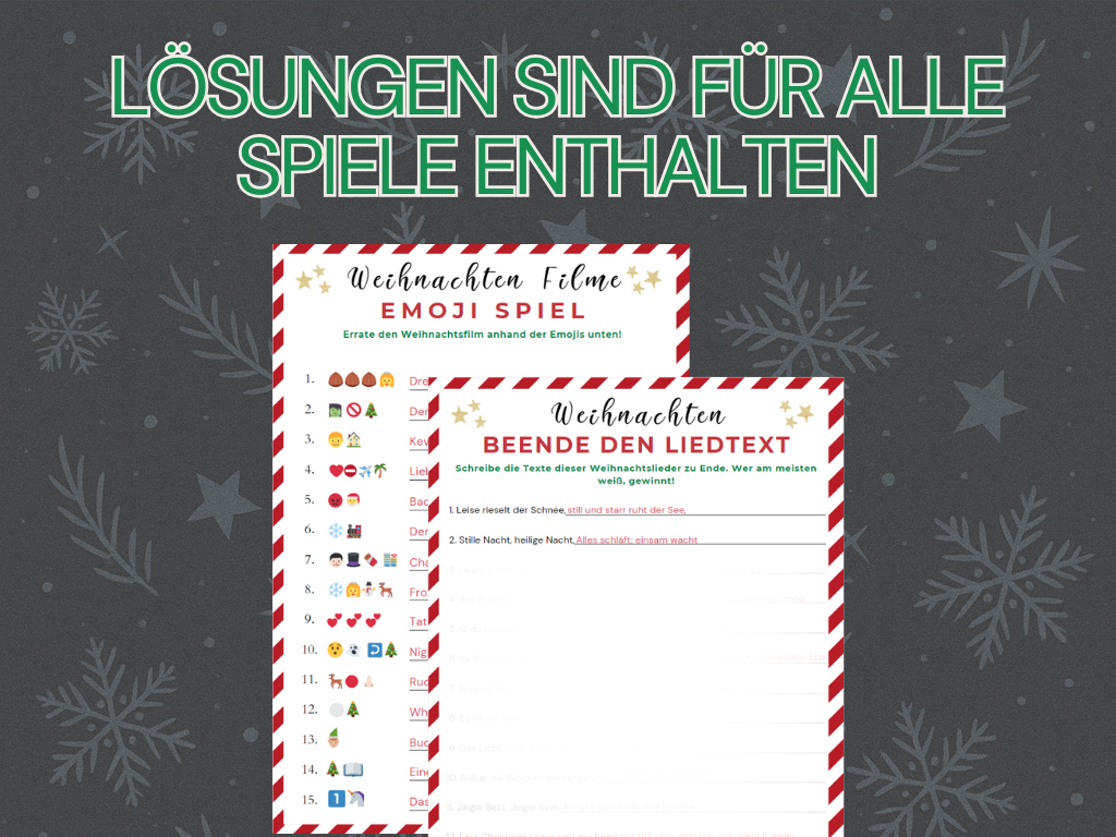 Weihnachten Spiele-Set - 8 Spiele