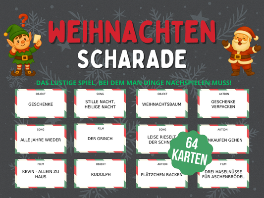 Weihnachtsspiel - Scharade Spiel