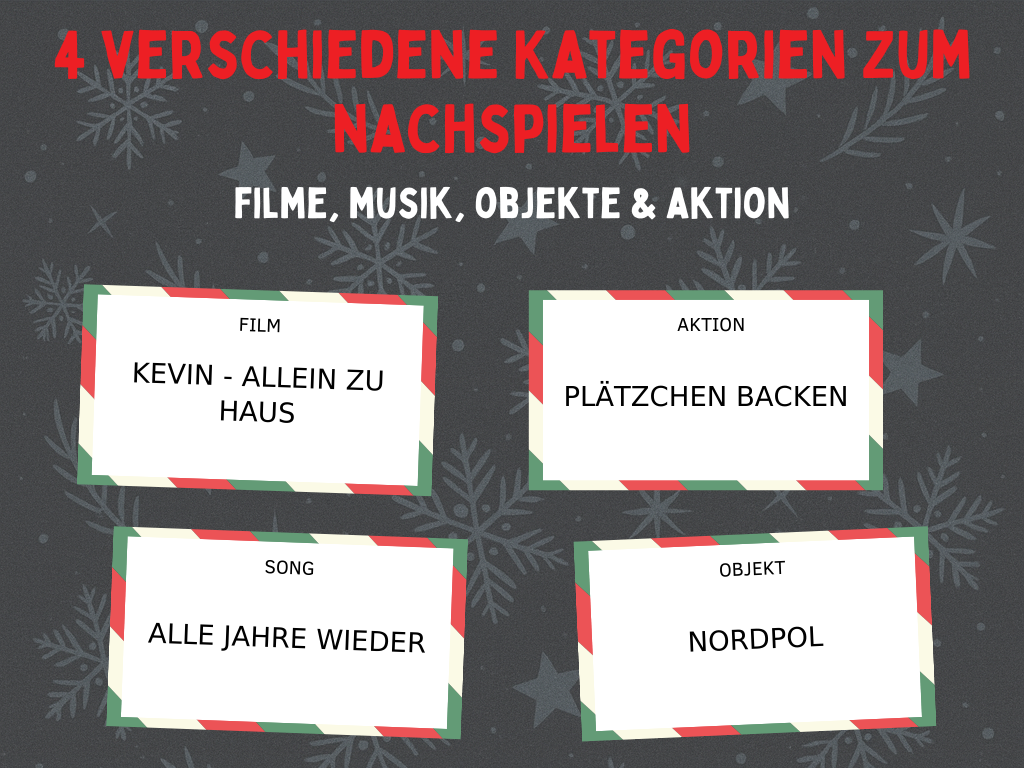 Weihnachtsspiel - Scharade Spiel