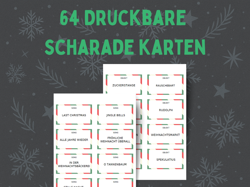 Weihnachtsspiel - Scharade Spiel